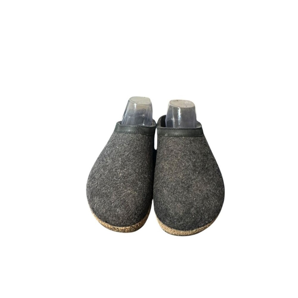 Haflinger GZL Grizzly Wool Felt Clogs Women's Size 41 US 10 Gray Casual Shoes
